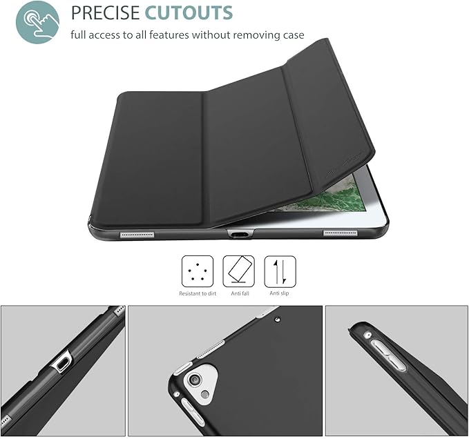 ProCase Smart Case for iPad Pro 12.9 Inch 1st and 2nd Generation (2015 and 2017 Model), Stand Cover Support Auto Sleep/Wake -Black