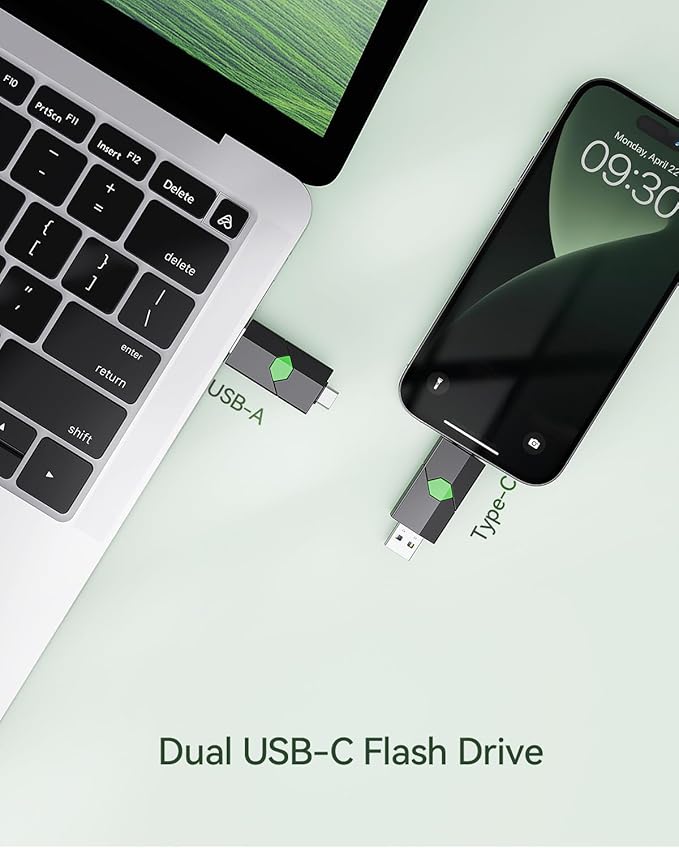 K&ZZ 64GB USB Drive 5 Pack USB 3.0 Dual Thumb Drive 2 in 1 Flash Drive for iPhone/Pad/Android/Computer Sliding Lid Memory Stick