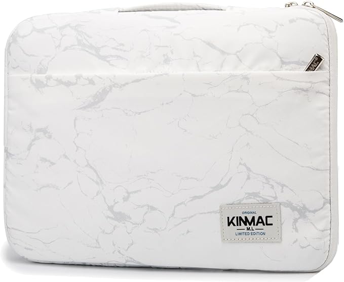 Kinmac 360° Heavy Duty Protective Laptop Computer Sleeve case Bag Cover with Handle for MacBook Pro 14 inch,14 inch-14.4 inch HP Lenovo Dell ASUS Acer Laptop (White Marble)