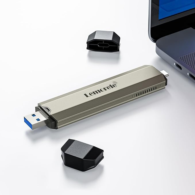 Lemorele M.2 NVMe SSD Enclosure Adapter Tool-Free, 10Gbps USB C 3.2 Gen2 M.2 NVMe External Hard Drive Case Adapter for M-Key SSD 2230/2242/2260/2280,(SATA NOT Supported)