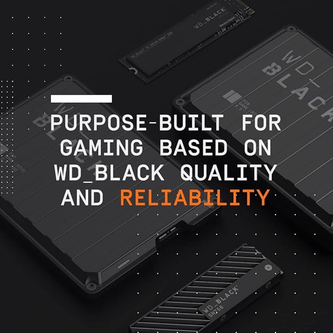 Western Digital 1TB P50 Game Drive SSD - Portable External Solid State Drive, Compatible with Playstation, Xbox, PC, & Mac, Up to 2,000 MB/s - WDBA3S0010BBK-WESN