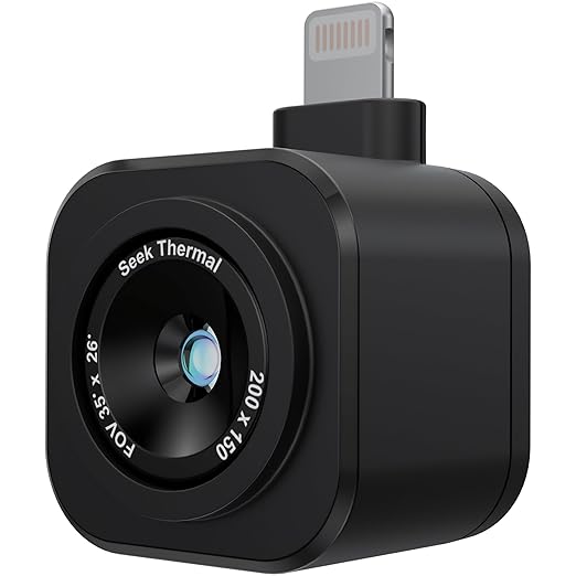 Seek Thermal - Nano 200 Thermal Camera for Apple iOS with Lightning Connector, iPhone Thermal Camera, High Resolution 200 X 150 Thermal Imager, 25hz Imaging Frame Rate, -4°F~626°F, iPhone 14 & Earlier
