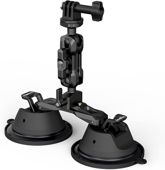 SmallRig Camera Suction Cup Mount, Mount for GoPro 13/12, for DJI Action 6/5, on Car Window, Windshield, for Sony DSLR, Lightweight Camera, Vehicle Shooting,Vlogging, with Action Camera Mount-3566