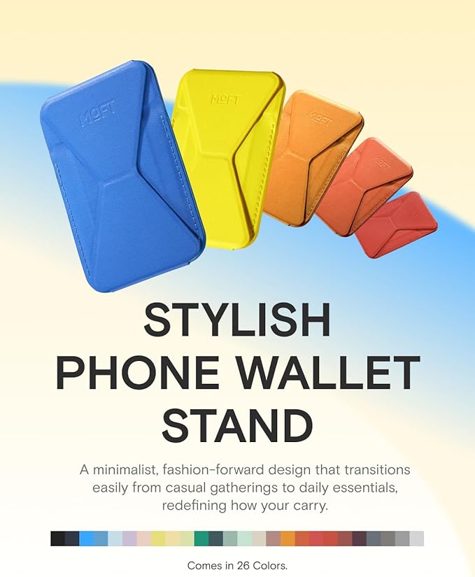 MOFT Magnetic Wallet Stand Compatible with iPhone 17/16/15/14/13/12 Series, Angle Adjustment & Magsafe Compatible MOVAS Phone Stand,Sapphire