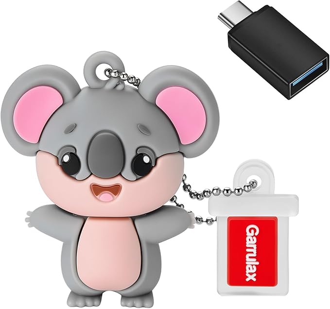 USB Flash Drives, 16GB/32GB/64GB/128GB Silicone USB2.0 High Speed Thumb Memory Stick Pen Date Storage Pendrive U Disk (Cute Koala, 128GB)
