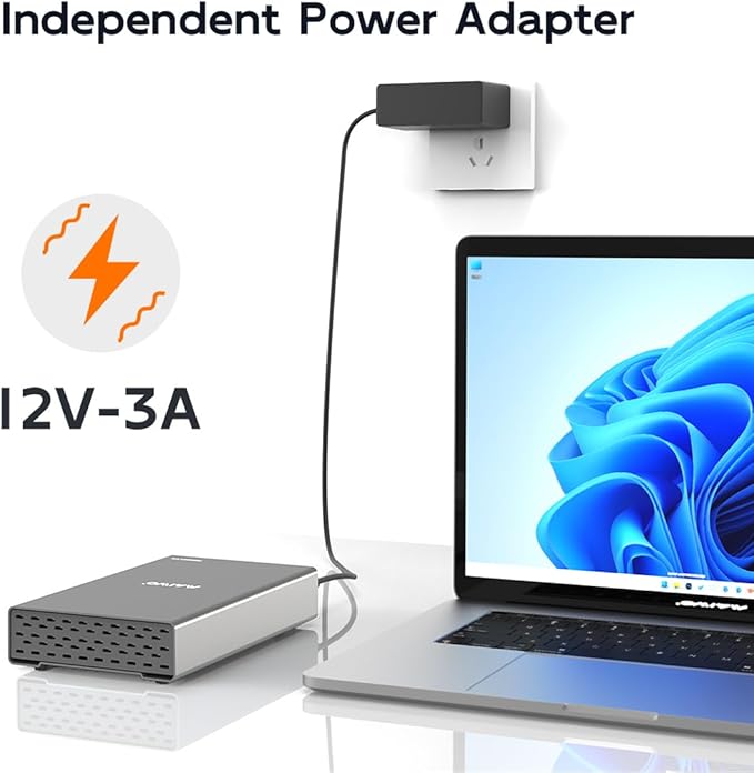 MAIWO External Hard Drive Enclosure for M.2 NVMe SSD and 2.5/3.5 Inch SATA SSD/HDD, Bidirectional Clone NVMe and SATA, USB 3.2 Gen2 (10Gbps) Type-C Hard Disk Adapter Docking Station