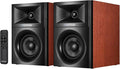 Sanyun SW205 4" 80W HiFi Bookshelf Speakers, 2.0 Active Near Field Studio Monitor, Upgraded 3D Sound Field, Flagship DAC & DSP, Geometric Diffusion Cabinet, Bluetooth 5.4/Optical/AUX, Woodgrain