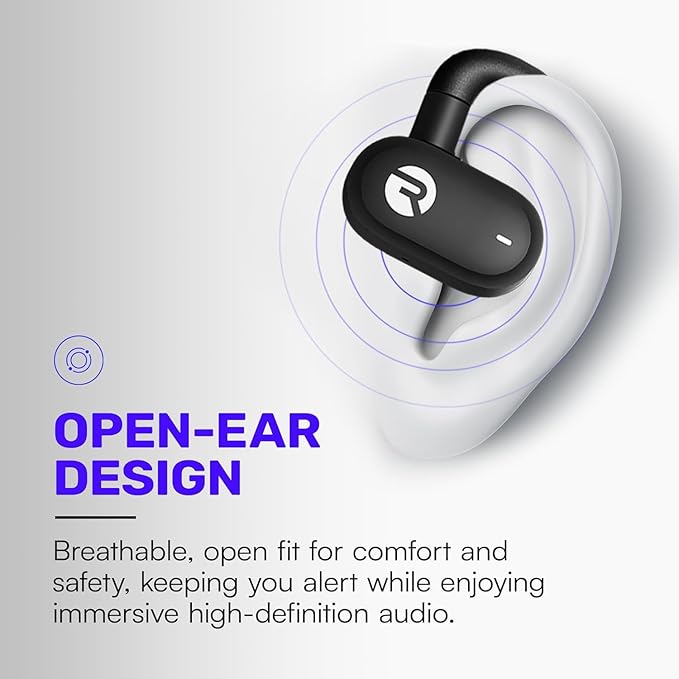 Raycon Fitness Open Ear Earbuds – Open Ear Headphones, Earbuds Wireless Bluetooth, Running Headphones, Sweat & Water-Resistant Earphones, 40 Hours Battery Life (Mint)