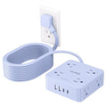 Extension Cord with Multiple Outlets, SMALLRT Flat Plug Power Strip, 10FT Power Strips with Surge Protection with USB Ports, 8 Outlets, Surge Protector Outlet Extender for Home Office Supplies, Blue