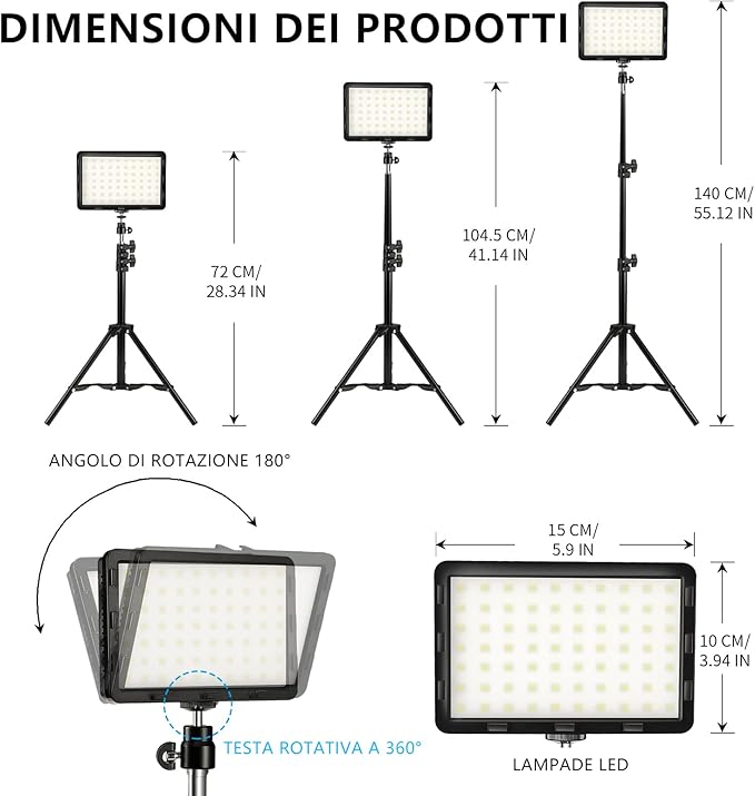 Photography Video Lighting Kit, LED Studio Streaming Lights W/70 Beads & Color Filter for Camera Photo Desktop Computer Conference Game Stream YouTube TikTok Portrait Shooting Pack of 2