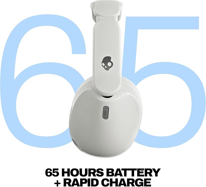 Skullcandy Hesh 540 ANC Wireless Over-Ear Bluetooth Headphones with THX Spatial Audio, Active Noise Cancelling, Personalized Sound, Up to 65 Hours Battery, Microphone for iPhone Android - Bone