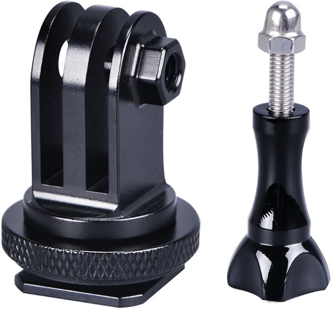 Smatree Full Aluminum Tripod Screw to DSLR Camera Flash Cold Shoe Mount Adapter Compatible for Gopro Hero 13/12/11/10/MAX/9/8/7/6/DJI OSMO Action 5 pro, Aluminum Shoe Mount Adapter