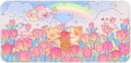 PERFECTSIGHT Cute Desk Mat Kawaii Rainbow Bunny Bear Kitty Desk Pad, Large Gaming Mouse Pad, Funny Girls Deskmat Mousepad, Anime Laptop Keyboard Pad Office Home Decor for Women Kids, Tulip