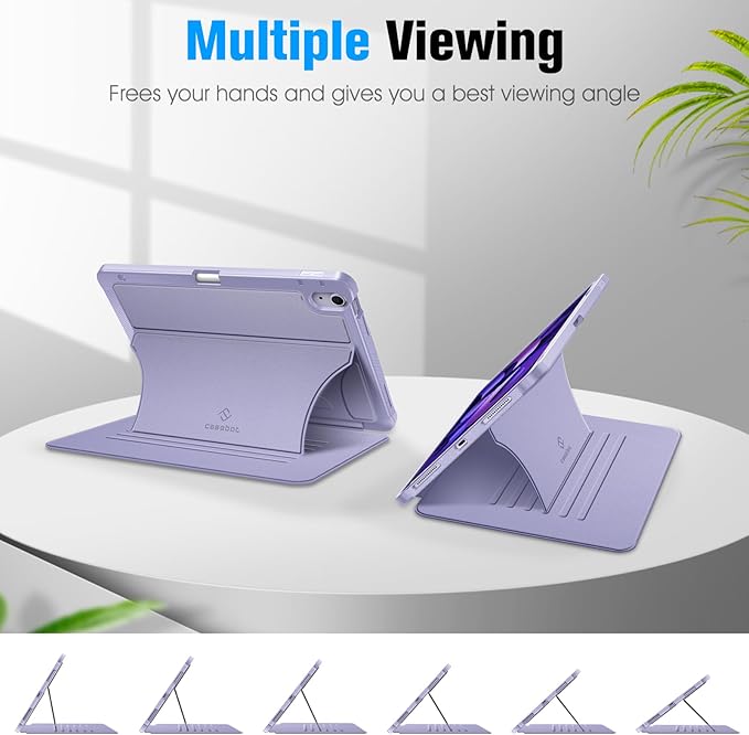 Fintie Magnetic Stand Case for iPad Air 11-inch M4/M3/M2 (2026/2025/2024), iPad Air 5th/4th Generation (2022/2020) 10.9 Inch - Multiple Angles Shockproof TPU Cover with Pencil Holder, Lilac Purple