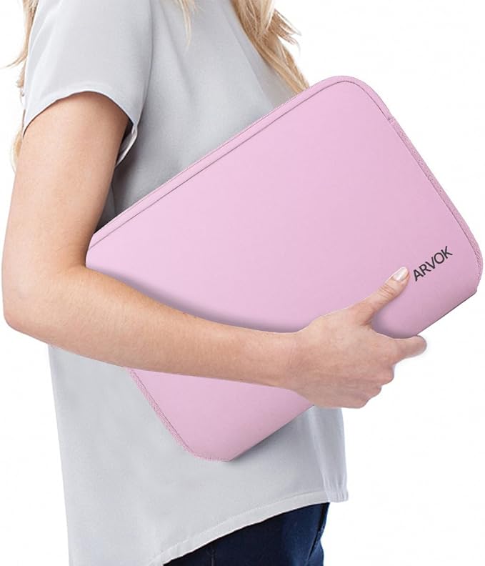 ARVOK 15 15.6 16 inch Laptop Sleeve Ultra-Thin Case MacBook pro 16 inch Sleeve Water-Resistant Notebook Computer Pocket Tablet Briefcase Carrying Bag/Pouch Skin Cover for HP/Dell/Lenovo/Asus/Acer Pink