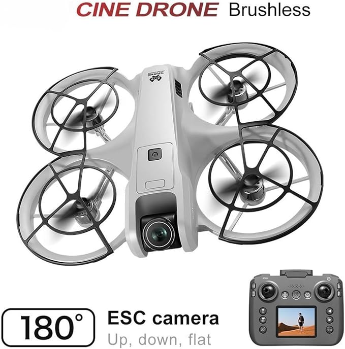 Hobby Mini Drone With Display Screen, Dual Cameras, 360° Propeller Guard, Optical Flow Positioning, Brushless Motor, One Key Takeoff/Landing, Headless Mode, Hovering, LED Light, 2 Batteries, Handbag, Beginner-Friendly FPV Remote Control Quadcopter, Sma...