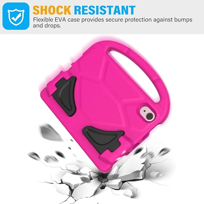 SUPLIK Kids Case for iPad mini 7 (A17 Pro) 2024 & iPad mini 6 (A15) 2021, 8.3-inch iPad mini 6th/7th Generation Case with Screen Protector, Durable Shockproof Kids Cover with Handle Stand, Pink