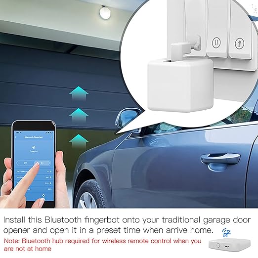 Smart Switch Button Pusher: Bluetooth Fingerbot Plus with Toolkit for Any Buttons & Switches, App Control, No Wiring Switch Bot Button, Add a Blutooth Hub Compatible with Alexa Google Home (Black)