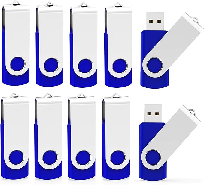 KOOTION 32 GB USB Flash Drive 32 gb Flash Drive 10 Pack Thumb Drive Memory Stick Pen Drive Keychain Design Blue