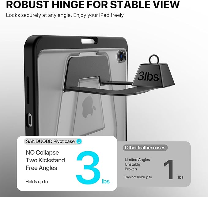 iPad mini Case for A17 Pro/6th Gen, Dual Kickstand Protective Cover with Apple Pencil Holder for 8.3” iPad mini (Black)