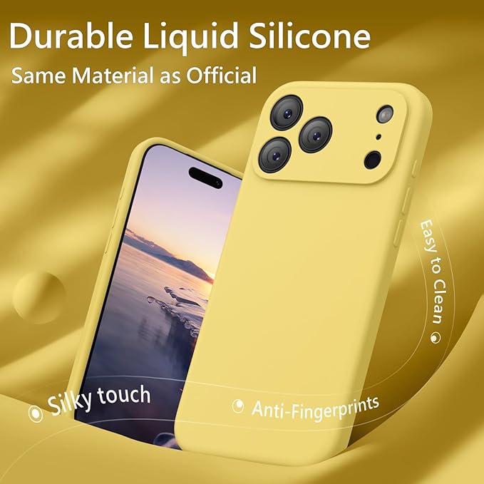 FireNova Magnetic for iPhone 17 Pro Max Case, Compatible with MagSafe, [Integrated Silicone Camera Control Button] [Camera Protection] Anti-Scratch Microfiber Lining Phone Case, 6.9", Yellow
