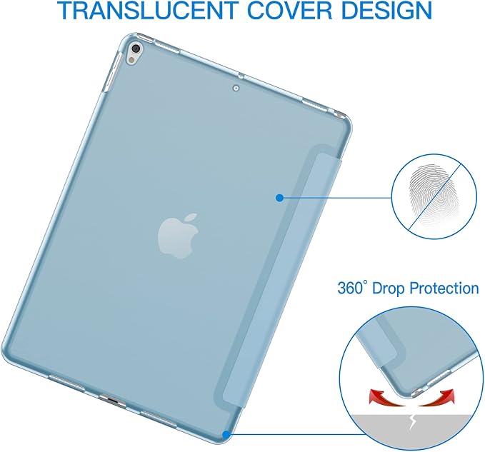 JETech Case for iPad Pro 10.5-Inch and iPad Air 3 (10.5-Inch 2019, 3rd Generation), Smart Cover Auto Wake/Sleep Cover (Light Blue)
