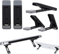 Mini Portable Laptop Stand for Desk, Portable Keyboard Riser Three Tilt Angle Adjustable Foldable Invisible Laptop Riser Self-Adhesive Computer Stand Feet for Most Keyboards (Black, 2)