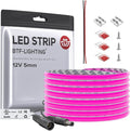 BTF-LIGHTING FCOB COB LED Strip Purple Color 5mm Width UL Listed Super Narrow Flexible Uniform Light DC12V 16.4FT CRI 90+ Dimmable LED Ribbon for Bedroom Home Indoor Decor(No Adapter or Controller)