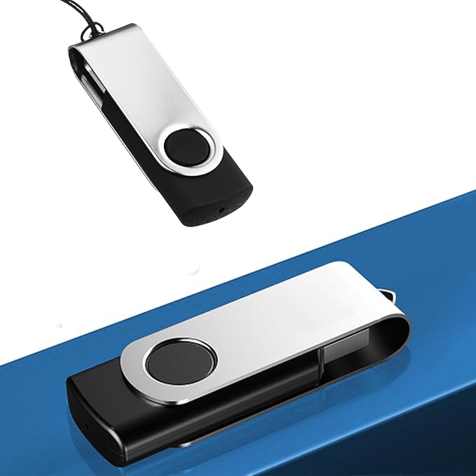 2 Pack of 64GB USB2.0 Flash Drives, EASTBULL Thumb Drives Fold USB Drives Memory Stick, Swivel & Metal Design (Black)