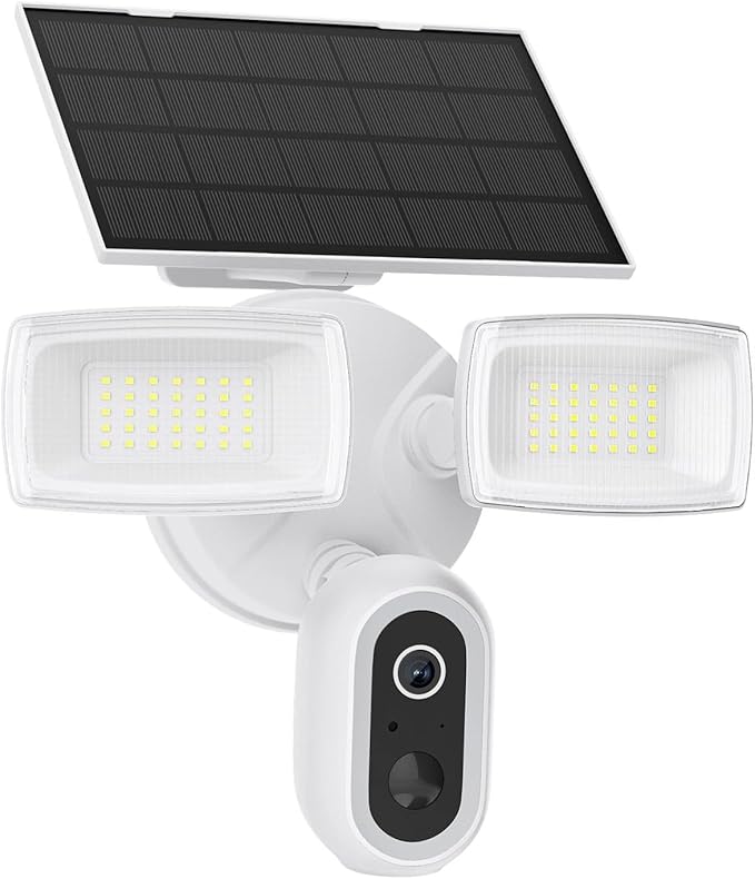 Onforu Solar Flood Light Camera, 2K Wireless Outdoor Floodlight Security Cam with USB-C Rechargeable, Motion Detection, Color Night Vision, 2.4GHz WiFi, Siren, 24/7 Recording, Works with Alexa, IP65
