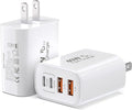 TT&C 40W USB C Charger Block 2-Pack, 4-Port Fast Charging Block (2 USB-C + 2 USB-A), Compact Multi-Device Wall Plug Adapter for iPhone 17,16,15,14,13, Pro Max, Samsung Galaxy S24/S23, Travel & Home