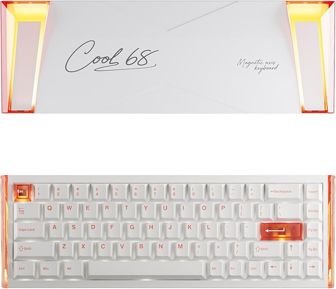 DAREU COOL68 60% Wired Gaming Keyboard, Rapid Trigger Magnetic Switch Keyboard with 8000Hz Polling Rate, Adjustable Actuation, 0.1ms Latency, SOCD, Gasket Mount, Hot swappable, RGB Light