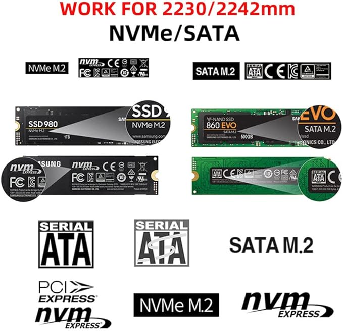 chenyang M.2 to USB 3.1 Adapter,NVME M-Key M.2 NGFF SATA SSD to USB 3.0 Type A Converter Adapter RTL9210B Chipset 2230 2242