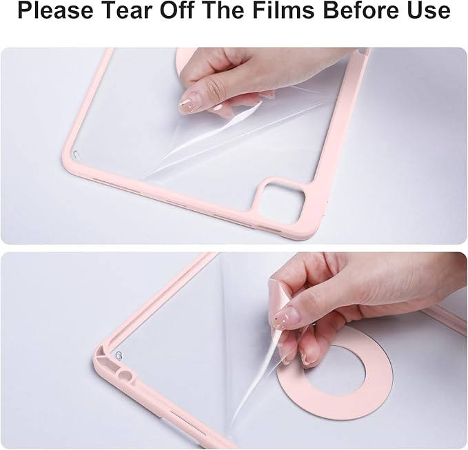 Case for iPad Air 11 Inch M4/M3/M2 2026/2025/2024, iPad Air 10.9" 5th/4th Gen. 2022/2020, iPad Pro 11" 4th/3rd/2nd 2022/2021/2020 with Pencil Holder, Vertical Stand, Detachable Magnetic, Pink