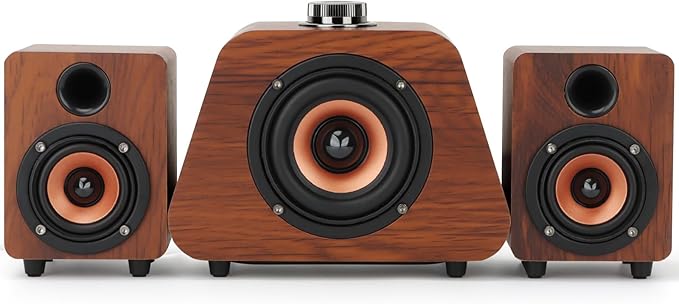 Computer Speakers, Mini PC Speaker with subwoofer,2.1 USB Powered Desktop Speakers, Bluetooth 5.0 and RCA Input pc Speakers for Desktop, Laptops, Phonograph, Phones, Tablets(K02)