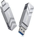 ORICO 256GB USB Flash Drive SSD, External TLC Solid State Drive Up to 400MB/s Read, 300MB/s Write High Speed USB-C & USB-A Port,Metal Housing Swivel Design Compatible with iPhone 17, Android, PC