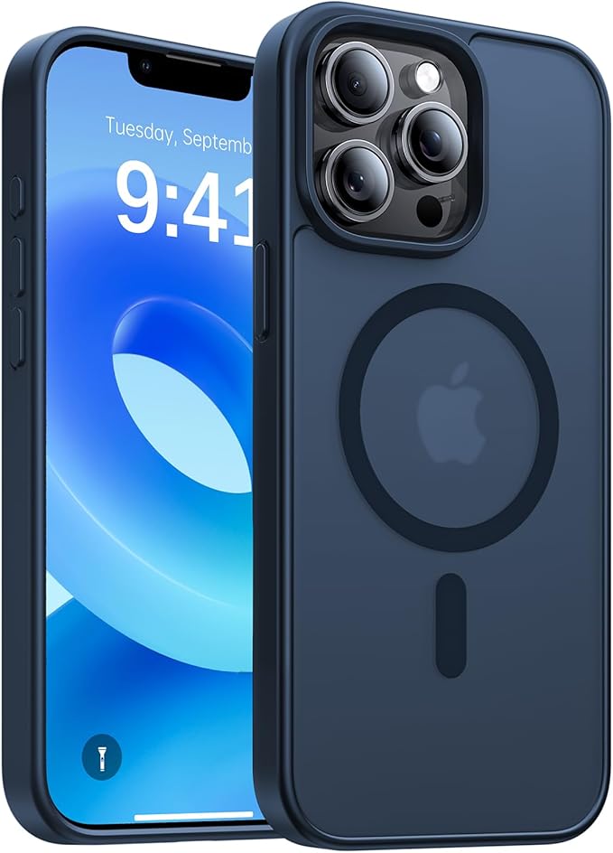 Magnetic for iPhone 13 Pro Max Case, [Compatible with MagSafe][Military-Grade Drop Protection][Anti-Yellowing]Shockproof Translucent Matte Cover for iPhone 13 Pro Max Phone Case,Midnight Blue