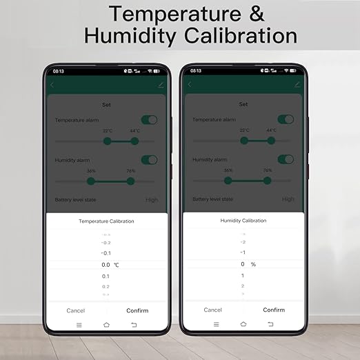 WiFi Thermometer Hygrometer: Smart Temperature Humidity Sensor with App Notification Alert, Data Storage Export, Calibrated Indoor Temperature Monitor, for Room Greenhouse Wine Cellar (2-Pack White)