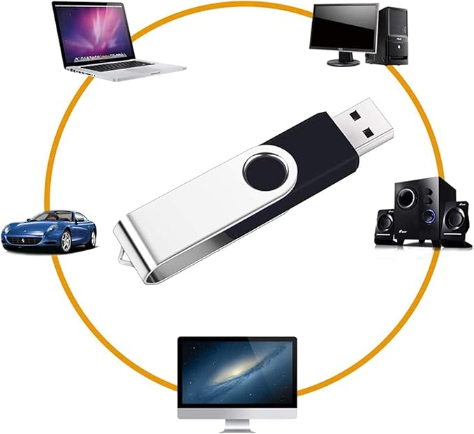 2 Pack 16GB USB Flash Drive USB 2.0 Thumb Drives Jump Drive Fold Storage Memory Stick Swivel Design - Black