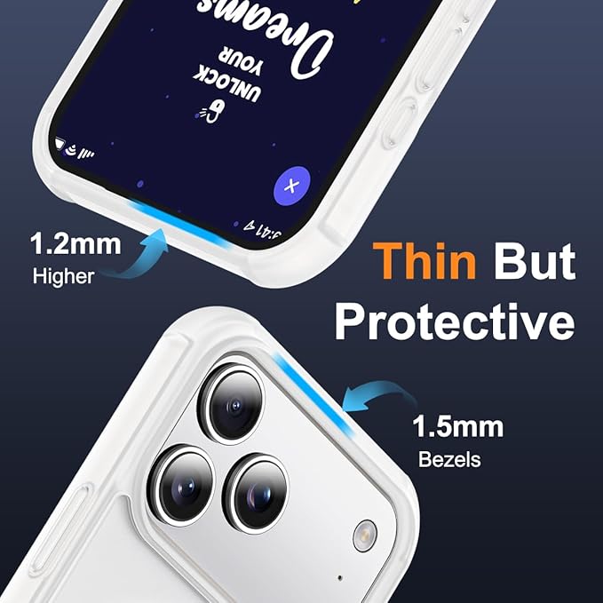 SKYLMW Compatible with iPhone 17 Pro Case with Invisible Magnetic O-Ring Stand Military-Grade Phone Case for iPhone 17 Pro 6.3" [Compatible with Mag-Safe][Great Grip Feeling],Translucent