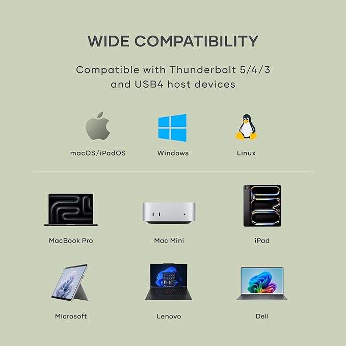 Satechi USB4 NVMe SSD Enclosure for Mac mini M4, M.2 NVMe SSD Enclosure with up to 40Gbps, up to 8TB, for Sizes 2280/2260/2242/2230mm, Compatible with Thunderbolt 5/4, USB4 (SSD Not Included)