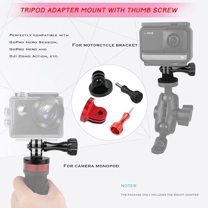 Niewalda Alumium Tripod Mount Adapter, Gopro Threaded Adapter,Action Camera Tripod Adapter Compatible with GoPro Max, GoPro Hero, DJI Osmo Action Camera （Two Groups）