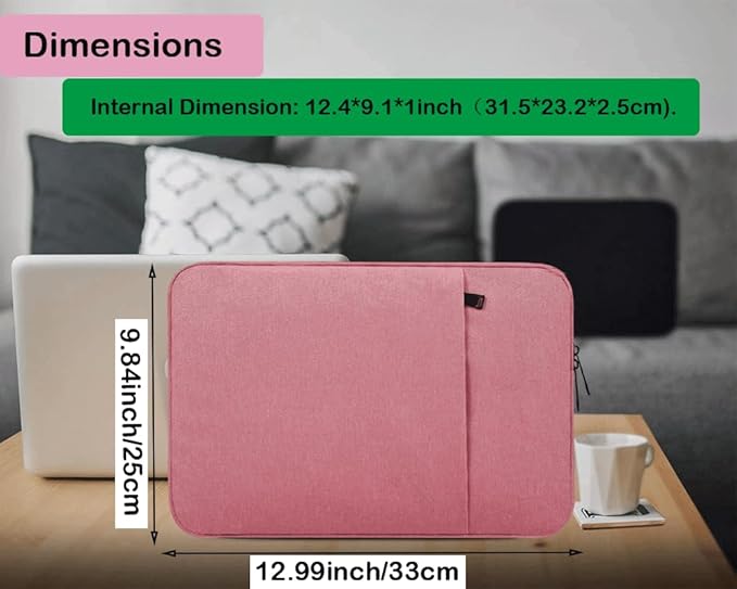 CAAORDKSO 11.6-12.3 Inch Laptop Sleeve for Lenovo 11.6" 300e 500e Chromebook, Dell Latitude 3190 11.6", Samsung Chromebook Plus 12.2", acer Chromebook Spin 511 11.6", 12-13" Microsoft Surface Pro,Pink