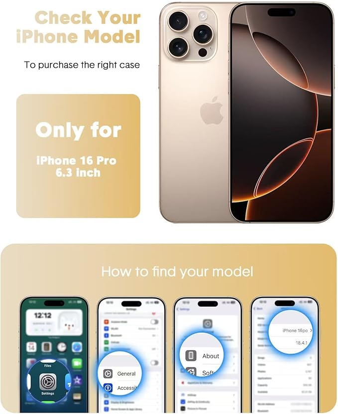 for iPhone 16 Pro Case,Compatible with MagSafe,Magnetic Slim Cover,Anti-Yellowing & Shockproof,Full Camera Protection,Includes Screen & Lens Protectors,Clear Protective Case