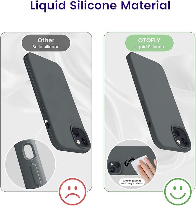 OTOFLY Designed for iPhone 13 Case, Silicone Shockproof Slim Thin Phone Case for iPhone 13 6.1 inch Space Gray