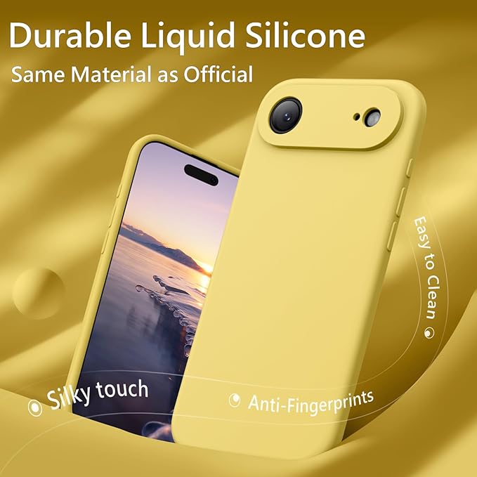 FireNova Magnetic for iPhone Air Case, Compatible with MagSafe, [Integrated Silicone Camera Control Button] [Camera Protection] Microfiber Lining Phone Case for iPhone 17 Air, 6.5", Yellow
