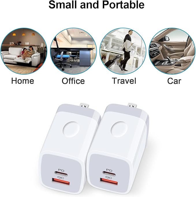 for iPhone 17e 16e 17 Pro Max Air, Fast Charger Block Wall Plug Power Adapter for iPhone 16e, USB C Box Charging Cube Base Brick for 16 15 14 13 12 11 Pro Max Plus Series