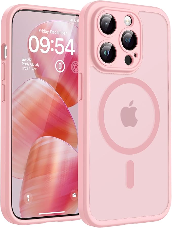 TOCOL for iPhone 13 Pro Max Case, Compatible with Magsafe Charger, Full Camera Protection, Translucent Matte for iPhone 13 Pro Max iPhone Case 6.7 inch (Light Pink)