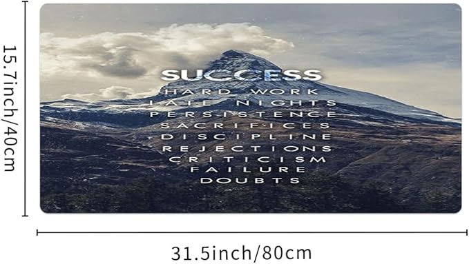Success Mountain Desk Mat,Inspirational Large Mouse Pad 31.5"x15.7" Extended Gaming Mouse Pad Mat with Non-Slip Base Stitched Eges Mousepad for Computer,Office,Keyboard and Laptop Blue