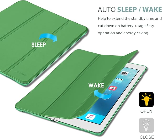 ProCase Smart Case for iPad Pro 12.9 Inch 1st and 2nd Generation (2015 and 2017 Model), Stand Cover Support Auto Sleep/Wake -Green
